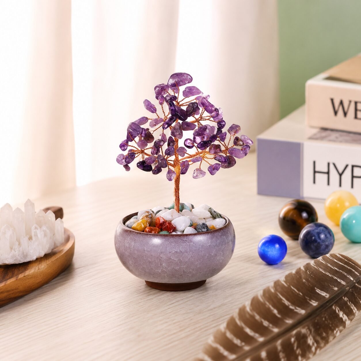 Amethyst Kristallbaum Ornament