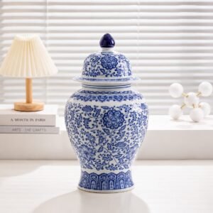 Blaue Chinoiserie Keramik-Ingwerdose