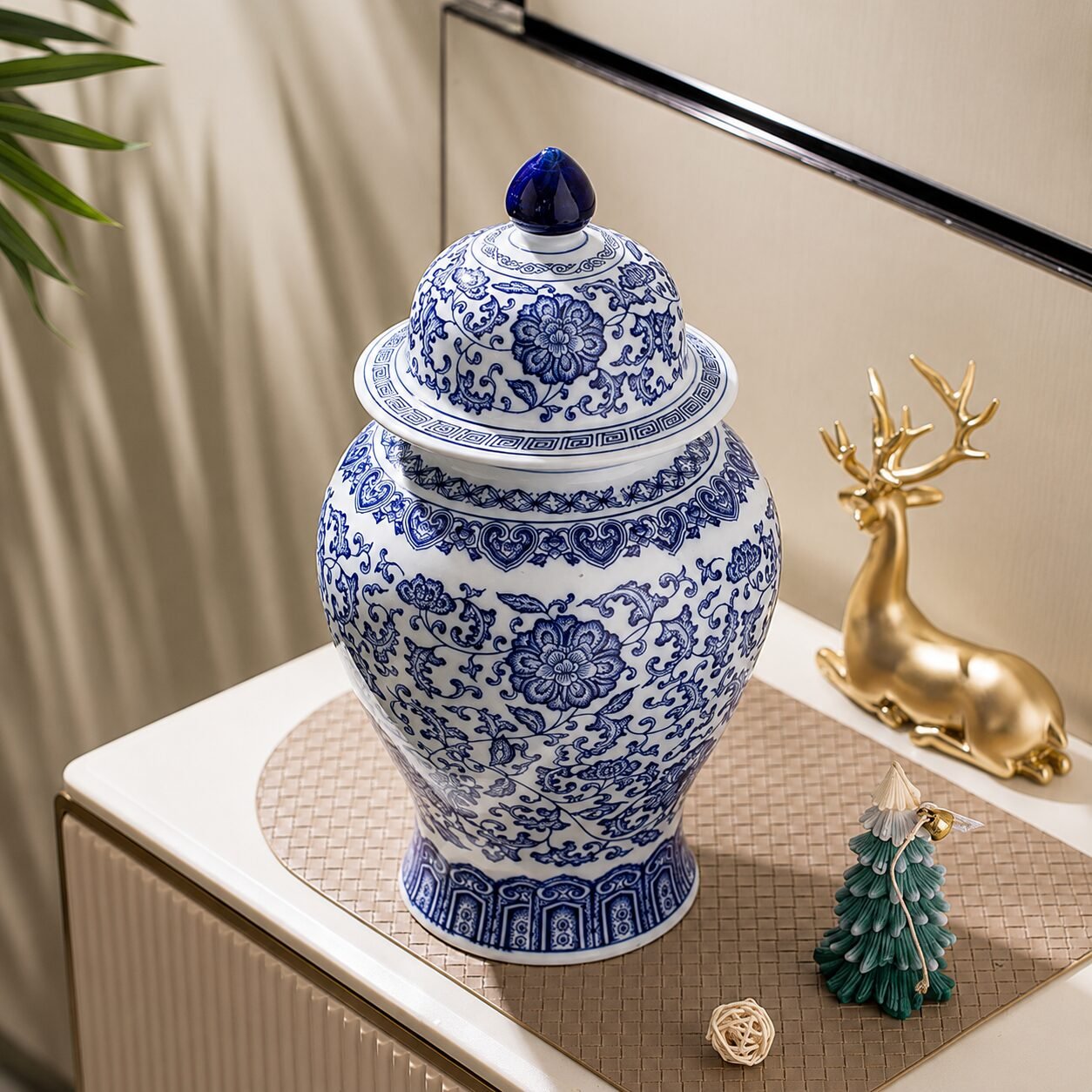 Blaue Chinoiserie Keramik-Ingwerdose - Image 2