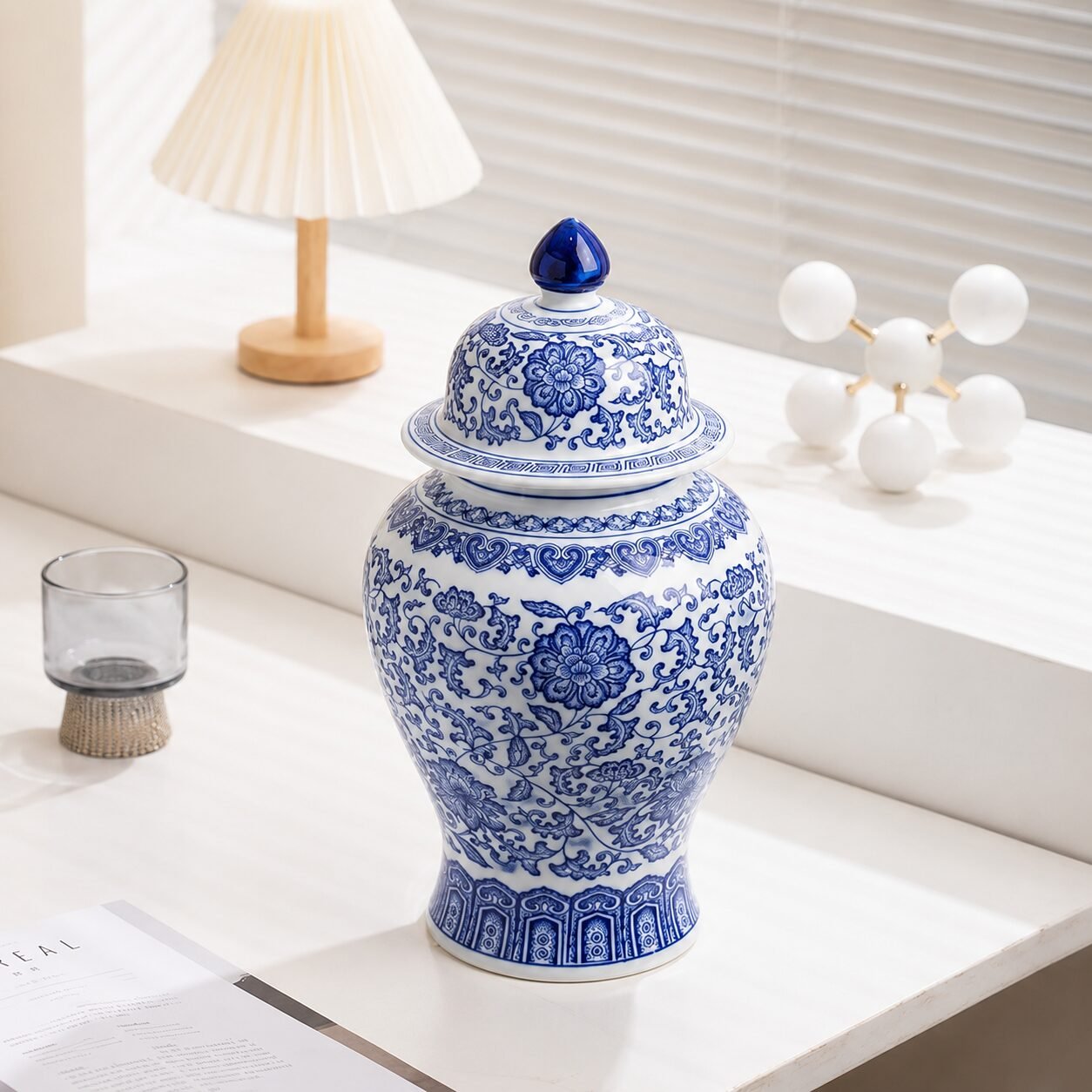 Blaue Chinoiserie Keramik-Ingwerdose - Image 3