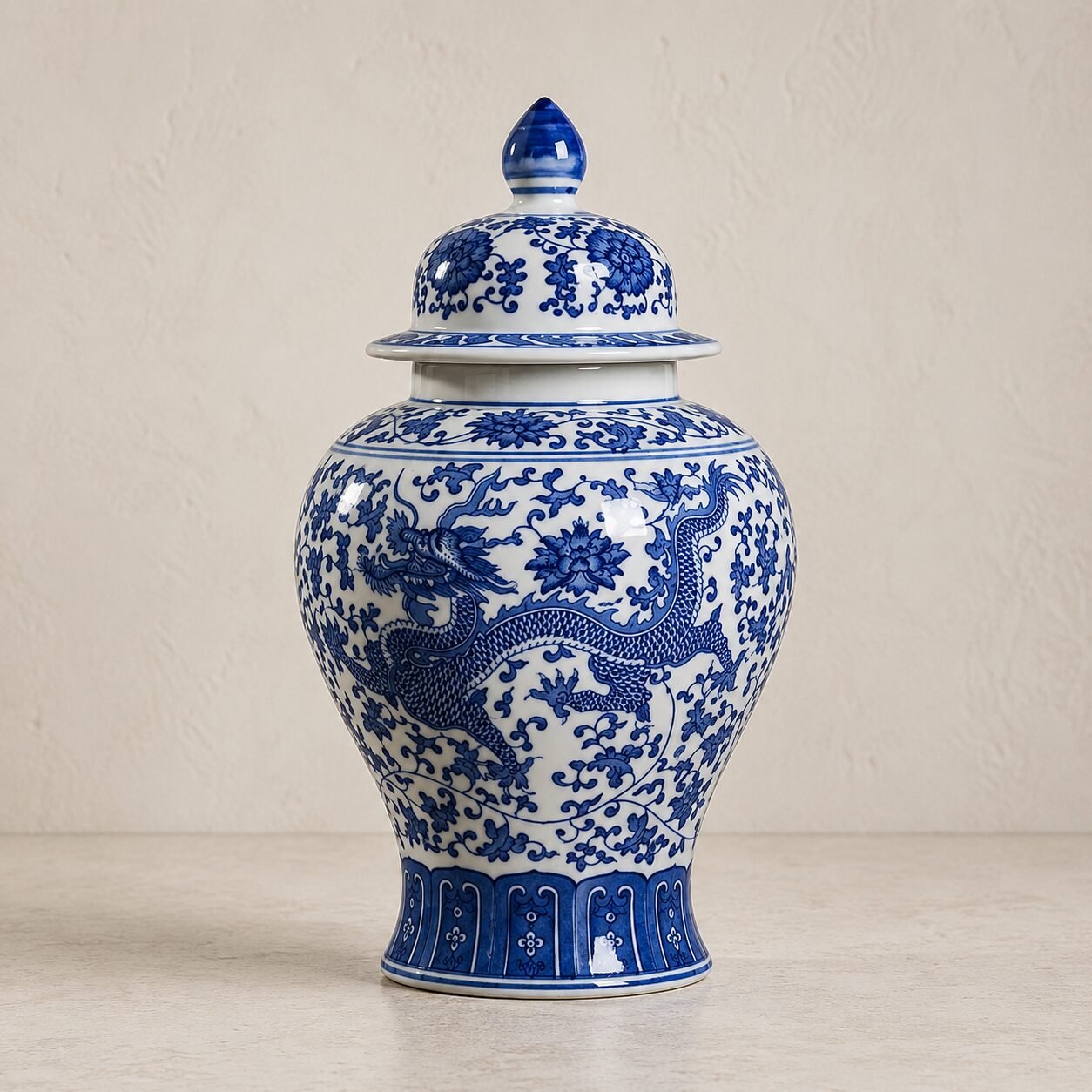 Blaue & Weiße Porzellan-Ingwerdose - Image 2